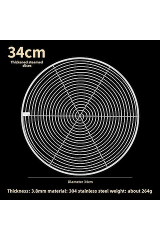 Reedark 34cm Gıda Grubu 304 Çelik, Kalın Tabaka, Ev Ve Ticari Kullanıma Uygun, Kolay Temizlenir, Çok Amaçlı Buhar Sepeti