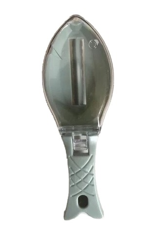 Kapaklı Mutfak Ölçekleyici Manuel Balık Ölçekleyici Aracı - Mavi