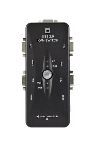 4 Port Usb Kvm Switch, 4 Kasa 1 Monitör Switch, 4 Bilgisayarı Tek Elden Yönetin