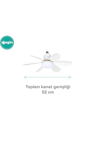 Begin 50w 6 Kanatlı Tavan Vantilatör Led Işıklı Uzaktan Kumandalı