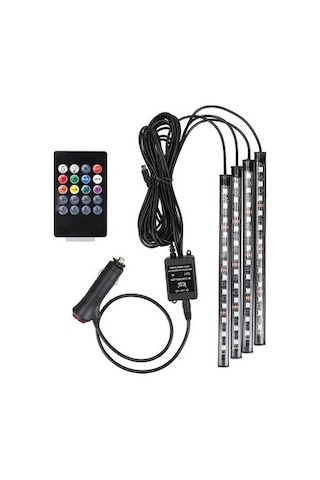 Ayak Altı Led Kumandalı Araç Içi Aydınlatma 4 Lü Sese Duyarlı