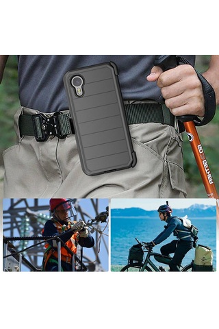 Galaxy Uyumlu Xcover7 Pro Kılıf Double Clip 360 Tam Koruma Outdoor Zırh Kapak