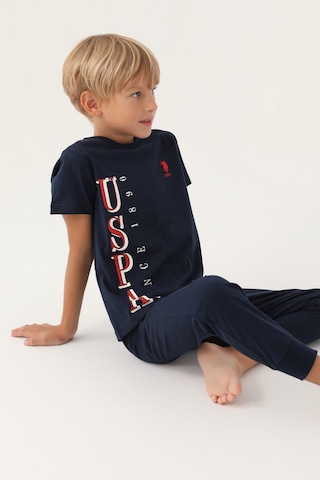 U.S. Polo Assn. Lisanslı Graphic Lacivert Erkek Çocuk Pijama Takımı 5274-43099 Lacivert