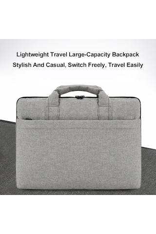 Xindoker Gri Oxford Kumaş 15.6" Laptop Çantası - Çift Çekmeceli, Yumuşak İç Döşeme, Valiz Kayışı İle Seyahat Ve İş İçin El/omuz Çantası Gri