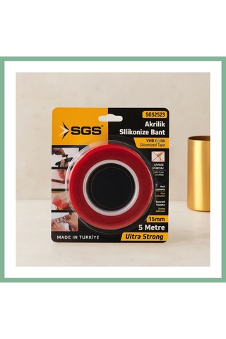Bşkvirgo Akrilik Silikonize Çift Taraflı Bant Vhb 15mm X 5yd Bsk2026 Diğer