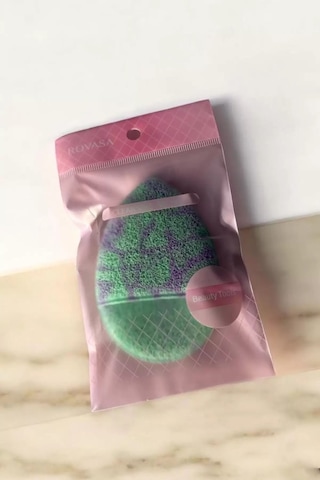 Caş Dekorasyon Yeşil Ve Mor Renk Yüz Temizleme Süngeri