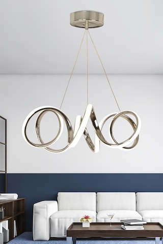 Ransom Kumandalı Dimmerli Kıvrım Ledli Avize Krom