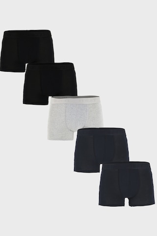 Buratti Yumuşak Dokulu Nefes Alabilen Rahat Pamuklu 5' Li Boxer Erkek Boxer 701001 Siyah-lacivert-gri