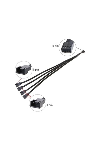 Ancheyn 4 Pin 4 Port Fan Çoklayıcı Y Pwm Çoğaltıcı Splitter Kablosu Rohs Uyumlu 30 Cm 4987