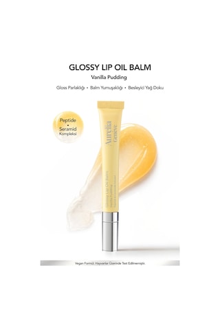 Aurelia Geneve Glossy Lip Oil Nemlendirici Etkili Renkli Lip Balm Vanilla Pudding Bej 12 ML