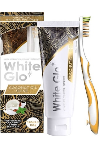 White Glo Hindistan Cevizi Özlü Beyazlatıcı Diş Macunu 120 ML + Diş Fırçası