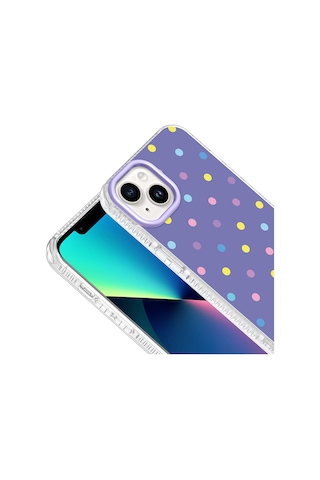 Maks Technology Apple iPhone Uyumlu 14 Kılıf Airbag Tasarımlı Mkst Potik Sert Pc Kapak - Lila
