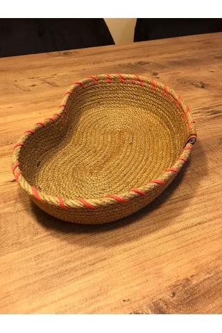 Hasır Sepet, Tasarım Kalp Sepet, Dekoratif Sepet, Dekor Sepet, Saklama Kutusu, Hediyelik Sepet 001