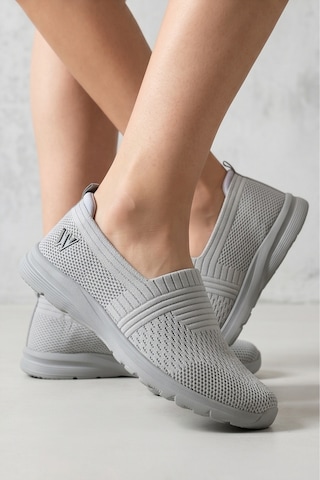 Cloudwalk Comfort Buz Gri Rahat Günlük Yumuşak Tabanlı 4 Mevsim Trend Kadın Slip-on Sneaker Ayak...