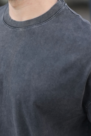 Madmext Siyah %100 Pamuklu Oversize Erkek Tişört E7178 Siyah