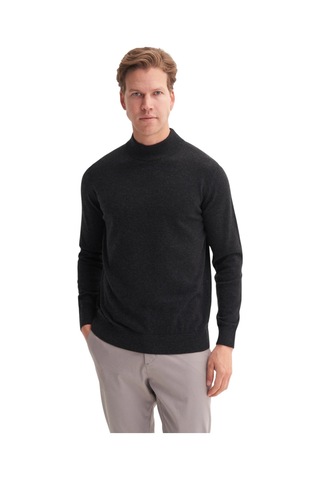 Cazador Slim Fit Courspoun Premium Yarım Balıkçı Kazak Siyah