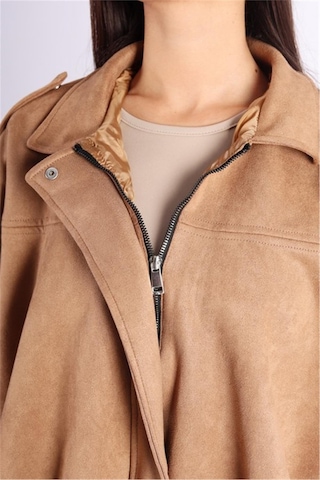 Prifaldi Premium Oversize Ekru Süet Bomber Ceket Vizon