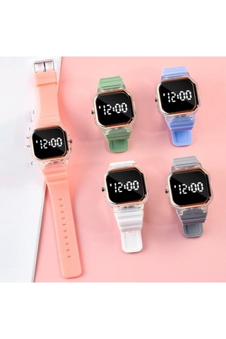 Spor Elektronik Saat Led Dijital Ekran Doğru Zamanlama Erkekler Kadınlar İçin Şık Silikon Kayış Kol Saati