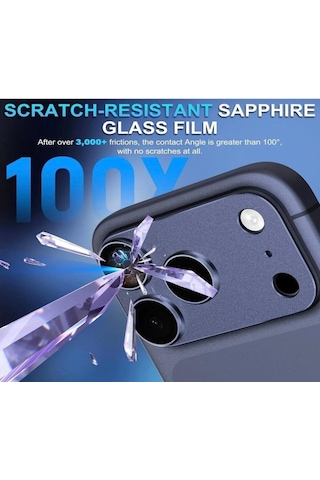 Apple Uyumlu iPhone 17 Pro Metal Koruyucu Lens Çerçeveli Pürüzsüz Abis