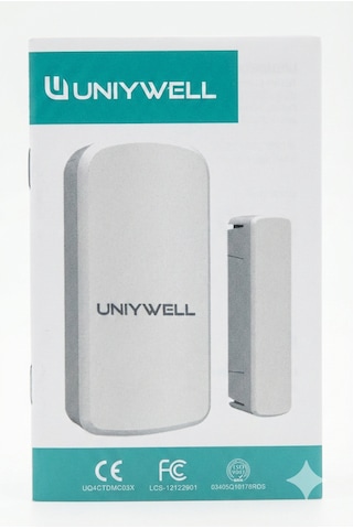 Uniywell Kablosuz Akıllı Kapı Ve Pencere Sensörü - Tuya & Smart Life Uyumlu, Manyetik Kontak Güvenlik Sensörü Beyaz