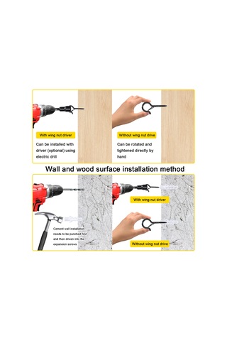 Siyah Metal Vida Kancaları Seti Dış Mekan Işıklar İçin Q-asma Vida Kancası Ve Genişletme Tüpü Kiti