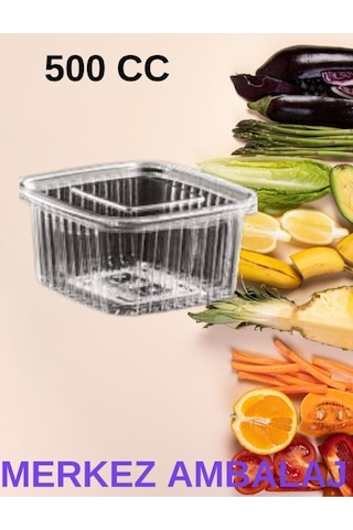Plastik Sızdırmaz Kap 500 Gr Cc Kullan At Tek Kullanımlık Plastik Kapaklı Kase 100 Adet