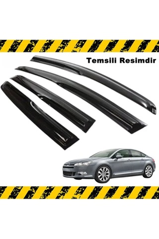 Citroen C5 2008 - 2015 Parlak Siyah Mügen Cam Rüzgarlığı Citroen C5 Tüm Kasalar 4 Lü Set Rüzgarlık