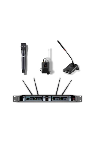 Camimarket C-444 4 Kanal Uhf Mikrofon Alıcısı Ve 3 Mikrofonlu Set