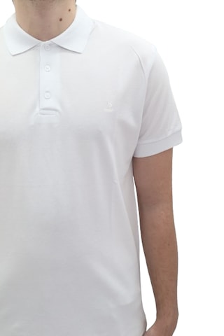 Santa Dmctekstil Erkek Dior Düz Spor Kesim Dar Kalıp Cepsiz Polo Yaka T-shirt Beyaz