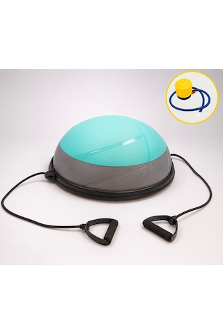 Evapera Modern Uluslararası Standartlarda Çift Renkli Denge Mobilite Pilates Bosu Ball Aleti Topu 58cm Gri-mavi