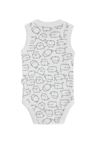 Civil Baby Kedi Empirme 1-36 Ay Çıtçıtlı Badi - Beyaz