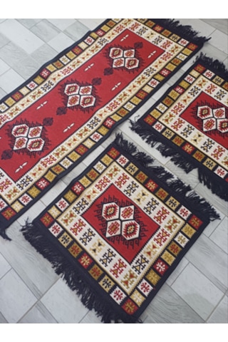 Oto Koltuk Üstü Lilim 45x50cm 45x130cm Lacivert 3'lü Set