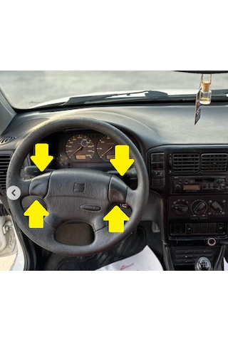 Seat Ibiza Mk2 1993-1999 Direksiyon Korna Düğmesi Ve Altı Tamir Seti 4 Parça / Siyah / Abs Plastik / Parça Kodu: 3a0419097