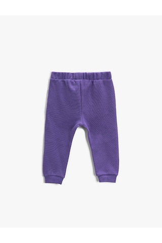 Koton Jogger Eşofman Altı Pamuklu Belden Bağlamalı Mor 2kmb48848tk
