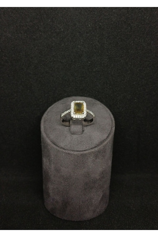 Baget Kesim Zultanit Taşlı Gümüş Yüzük - 925 Ayar Renk Değiştiren Şık Tasarım Gümüş