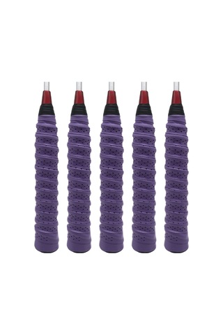 Vkemall 5 Adet Mor Tenis Raketi El Tutanı - Pu+eva Materyal - Ter Emici - Anti Kayma - 110cm Boy