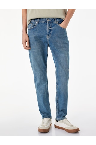 Koton Regular Fit Normal Bel Cepli Tapered Jean Pantolon - Joe Jean Petrol 6sam40273nd