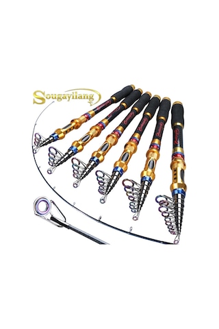 Taşınabilir Olta 1.8m-3.6m Seyahat Karbon Fiber Teleskopik Olta Deniz Direği Sopa Döküm Çubuk 2.1 M