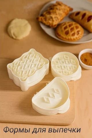 Mını Shop Msk Kurabiye Ve Poğaça Kalıpları, 3 Parça Set. 367634361 Beyaz