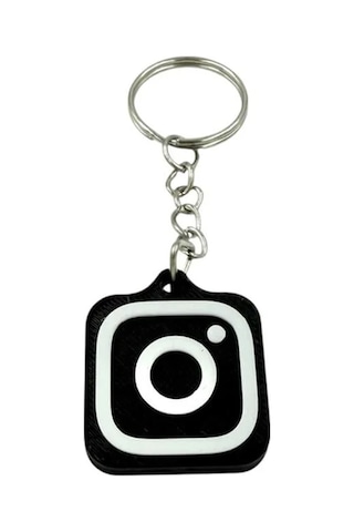 Nfc Anahtarlık - İnstagram Anahtarlık Siyah Küçük Boy 3 Cm