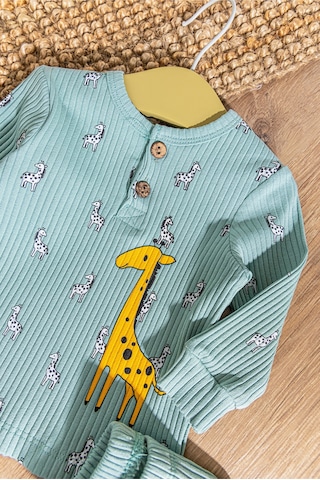 Babymod Zürafa Desenli 2'li Erkek Bebek Takım 001