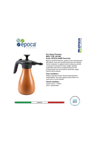 Epoca Mızu 1750 Teracotta ve Stone Rengi Sıvı Püskürtme Pompası 1.75 LT
