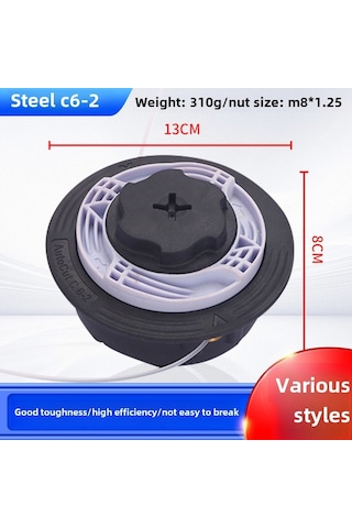 Xiyyadms Bahçe Bakımı Aleti: Çim Kesme, Yabani Ot Kaldırma Fonksiyonuyla Dayanıklı Metal Kesici Kafa C6-2 Modeli