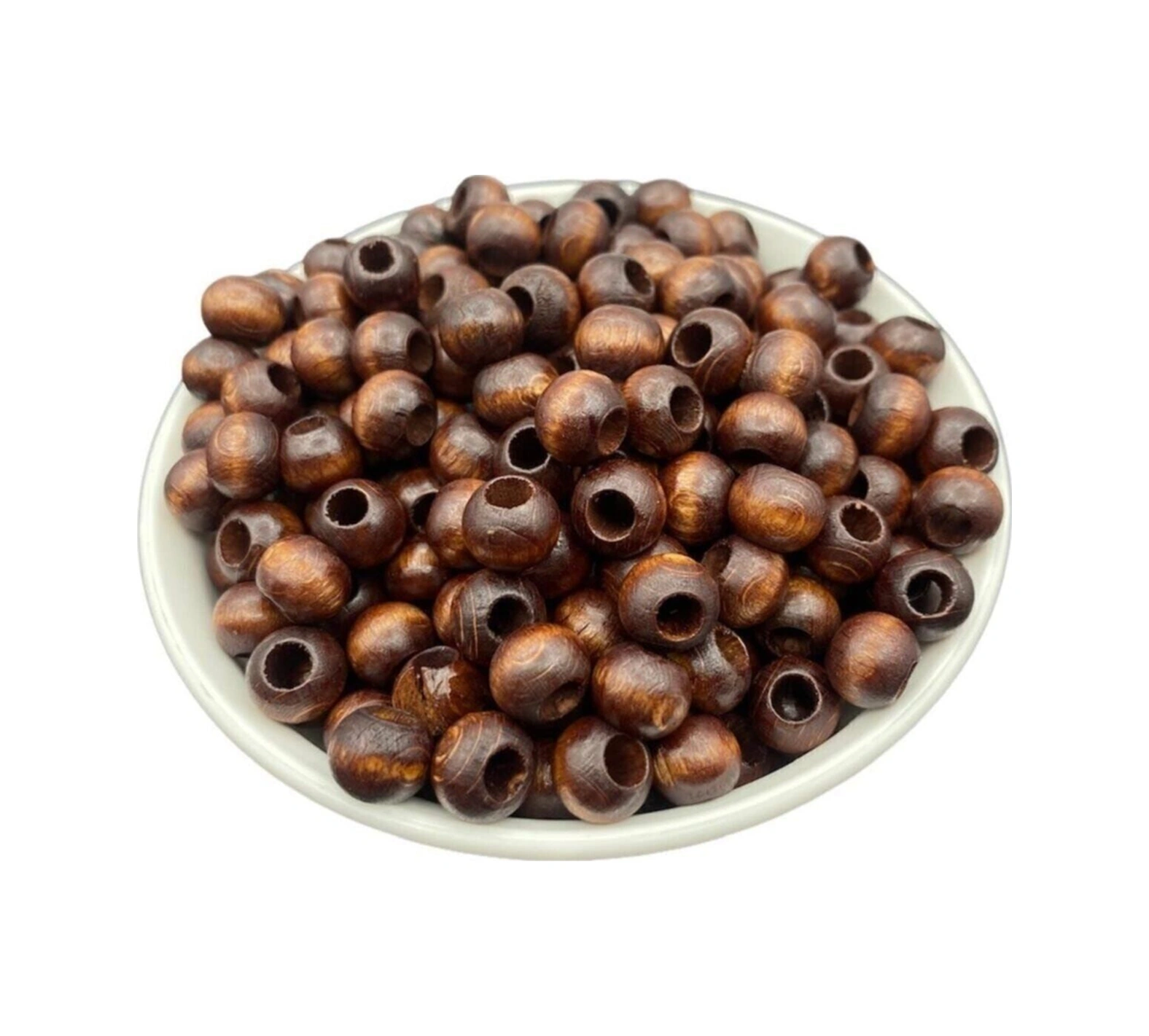Ahşap Boncuk, 10mm Kahverengi Ahşap,tahta Boncuk 50gr, 160 Adet Boncuk