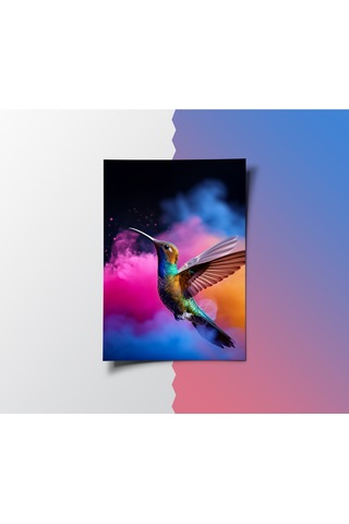 Çerçevesiz Poster, Dijital Baskı Kağıt Poster Sinek Kuşu "momo"