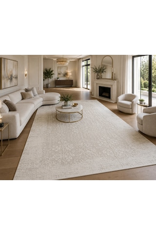 Luxess Halı Lima 1181 Krem Modern Akrilik Salon Halısı