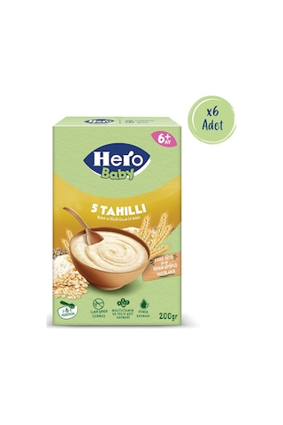 Hero Baby 5 Tahıllı Sütsüz 200g X6