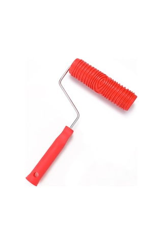 Youtek Kırmızı Rulo Boya Aleti, Desenli Duvar Dekorasyonu, Kauçuk Baskı Rulosu, Sanatsal Boya Uygulama Aracı