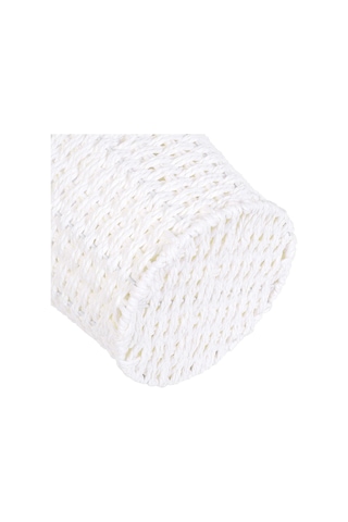 Ev İçin Yuvarlak Hasır Atık Sepeti Beyaz Beyaz