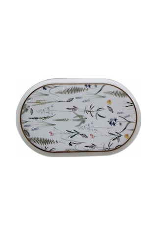 Porland Botanical Serisi 32cm Kayık Tabak Oval Beyaz